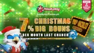Hawkplay VIP Christmas 7% Cash Back