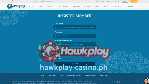 Tatagal lamang ng 3 minuto para maging Hawkplay Com Sign up